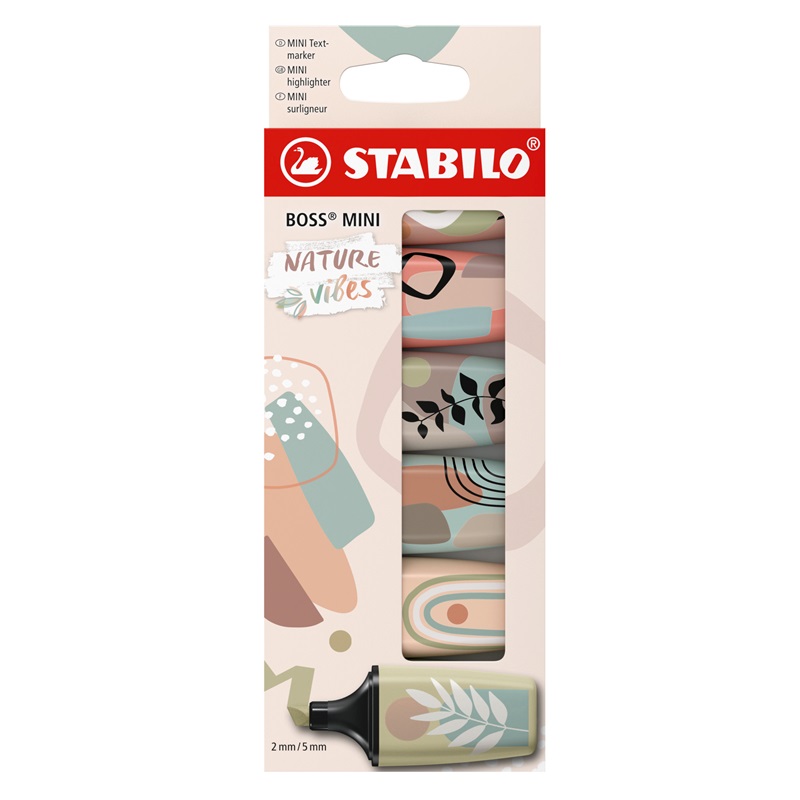 Zvýrazňovače STABILO BOSS MINI, nature 6 ks