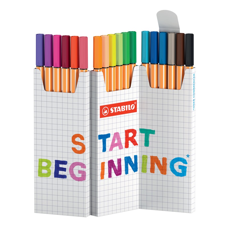 Linery STABILO point 88, 18 ks Zig-Zag ve stojánku