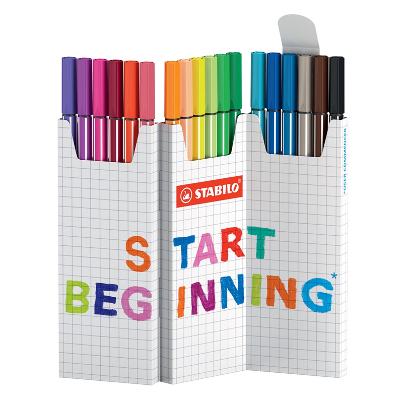 Fix STABILO Pen 68, 18ks Zig-Zag ve stojánku