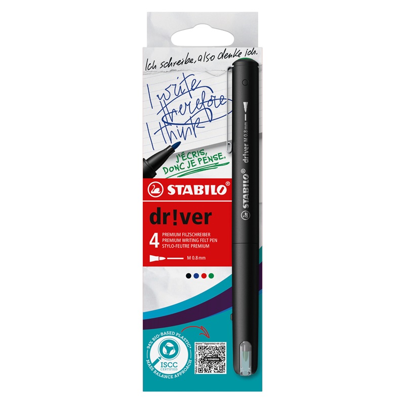 Liner STABILO dr!ver 0,8mm, 4ks