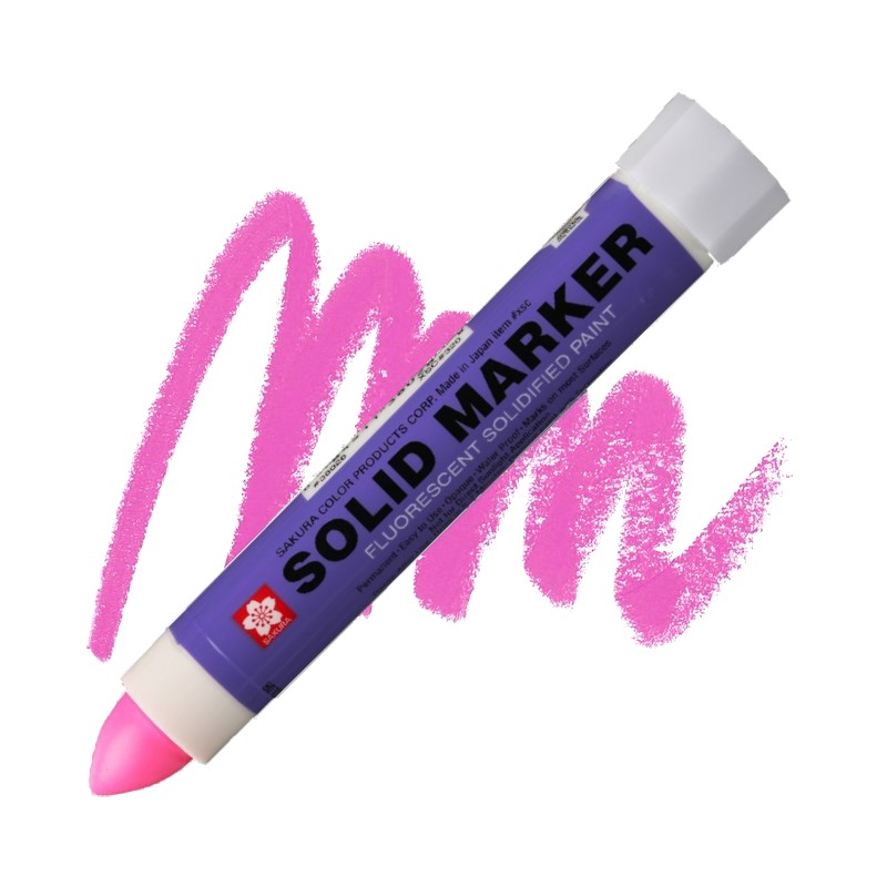 Voskový nesmazatelný popisovač SAKURA Solid, fluorescenční růžový