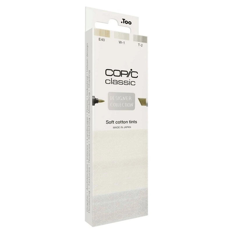 Lihové fixy COPIC Classic oboustranné Fine & Chisel 3 ks, Soft Cotton Tints