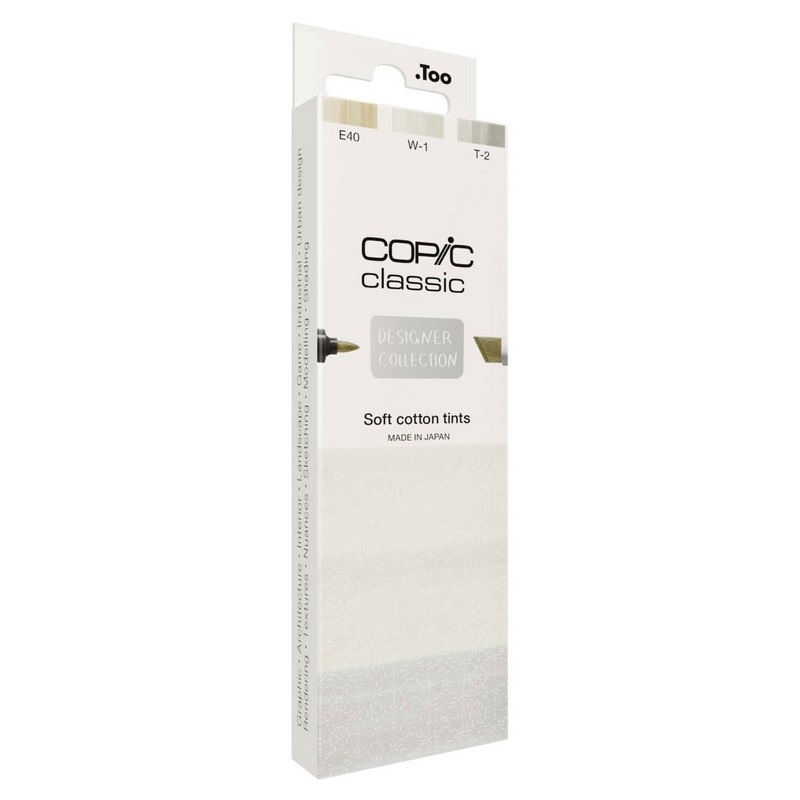 Lihové fixy COPIC Classic oboustranné Fine & Chisel 3ks, Soft Cotton Tints