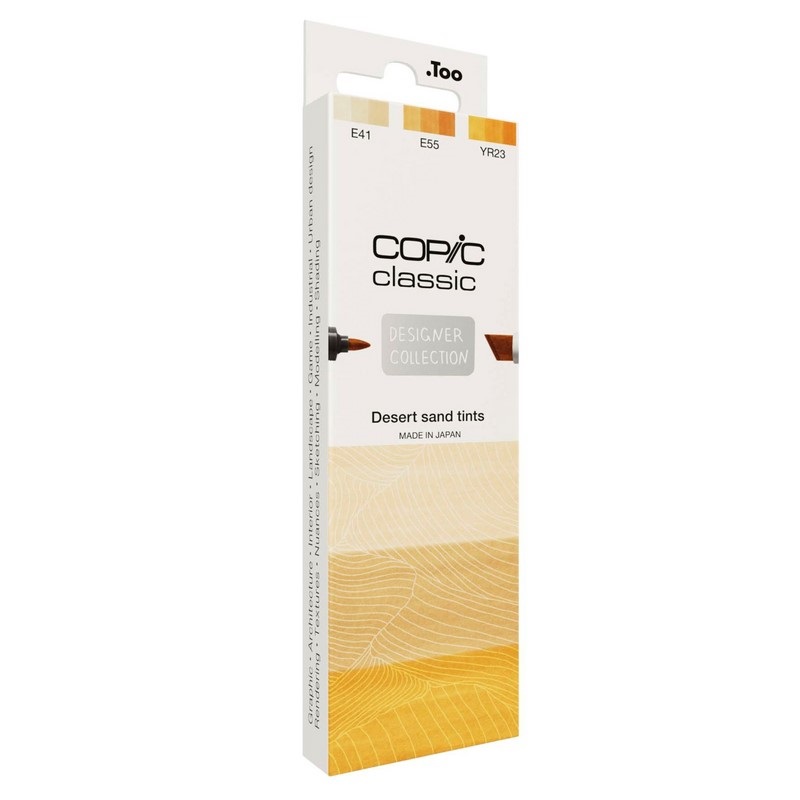 Lihové fixy COPIC Classic oboustranné Fine & Chisel 3 ks, Desert Sand Tints