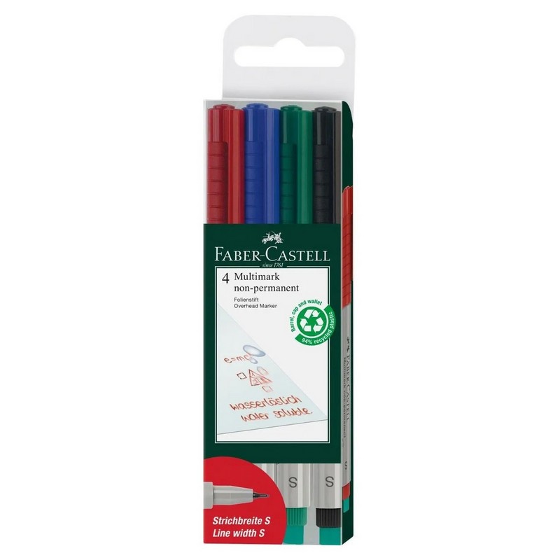 FABER-CASTELL Multimark nepermanentní gumovací S, set 4ks