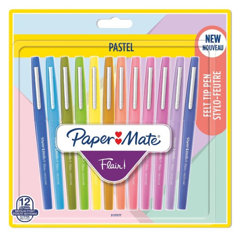 PAPER MATE Flair Medium, 12ks Pastel
