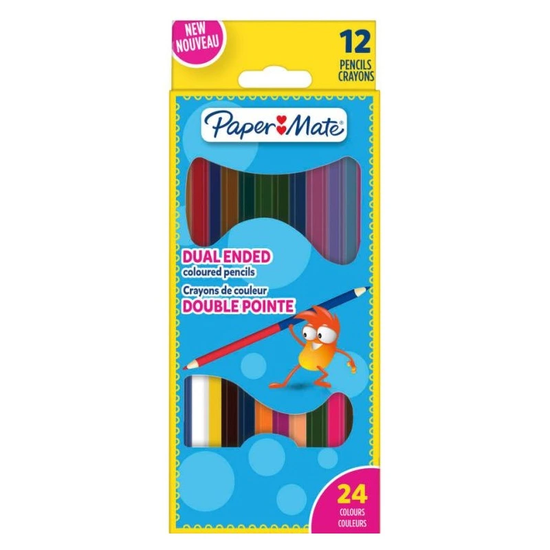 PAPER MATE Oboustranné dětské pastelky PAPER MATE, 12 ks