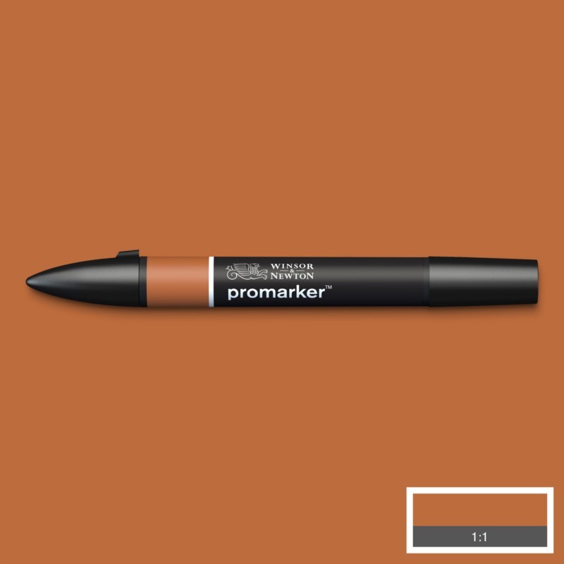 Lihová fixa WINSOR & NEWTON Promarker Fine & Chisel, SADDLE BROWN (O345)