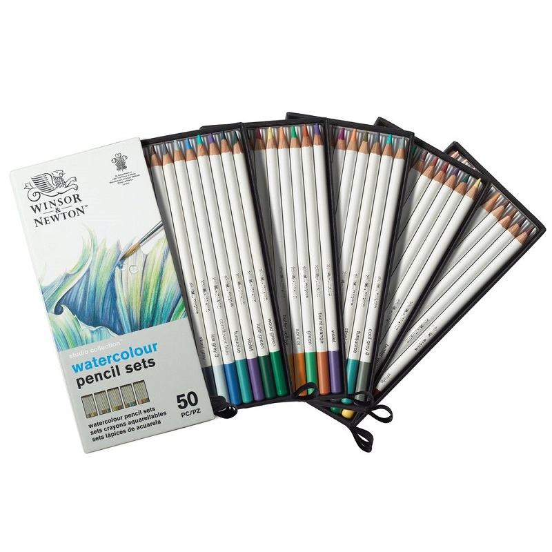 WINSOR & NEWTON Akvarelové pastelky WINSOR & NEWTON, 50ks Complete Collection