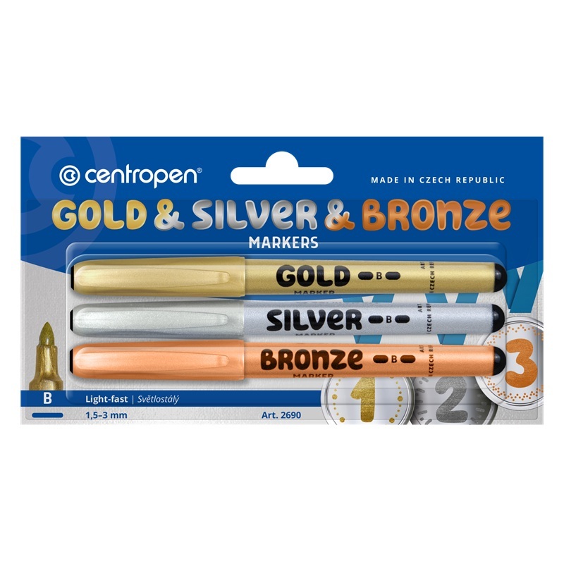 Permanentní popisovač CENTROPEN 2690, 3ks silné