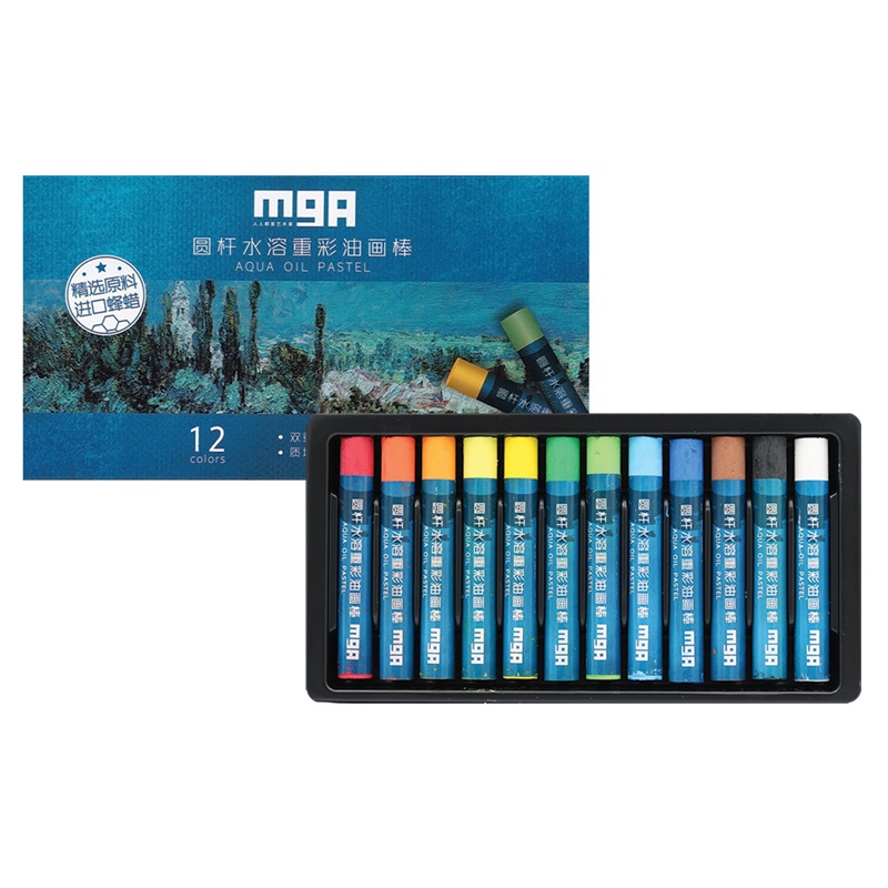 Olejové pastely M&G Aqua, 12 ks