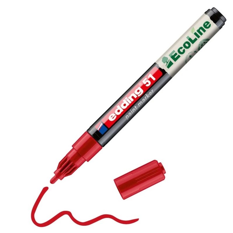 Lakový popisovač EDDING 51 EcoLine, červený