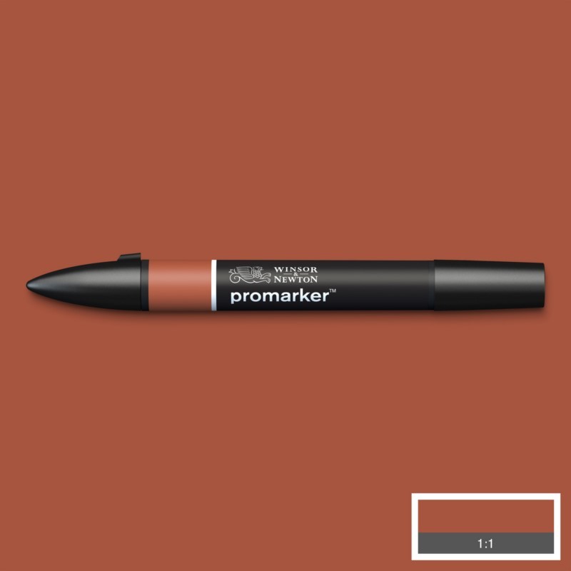 Lihová fixa WINSOR & NEWTON Promarker Fine & Chisel, BURNT UMBER (R646)