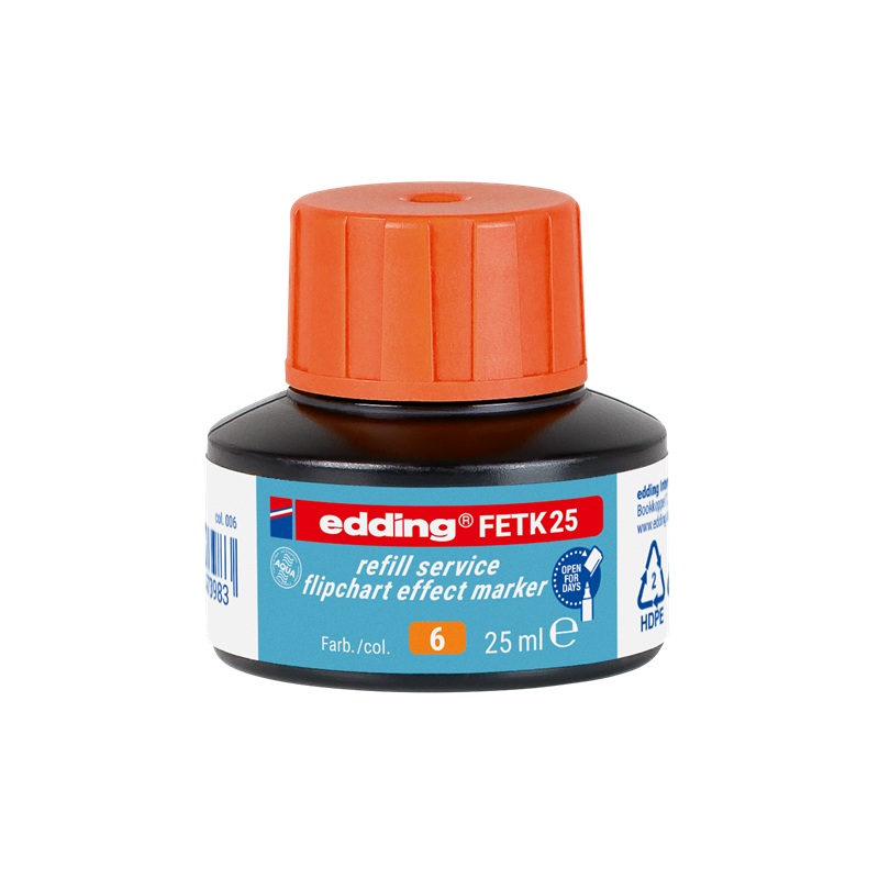 Inkoust EDDING FETK 25 pro flipchart popisovače, oranžový