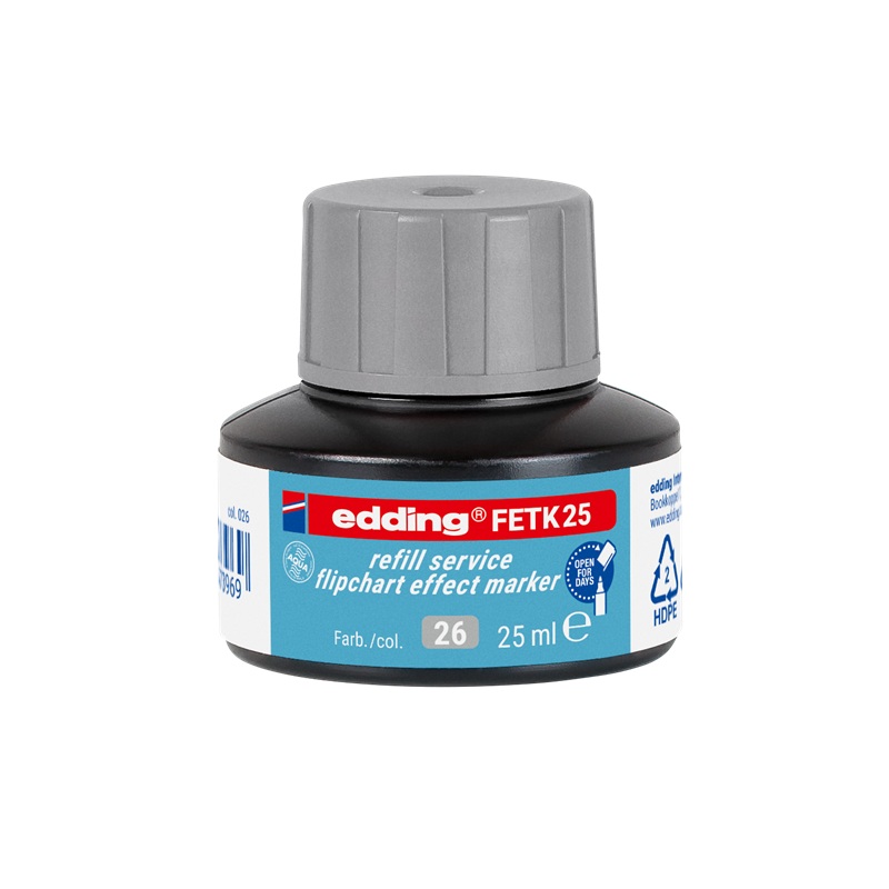 Inkoust EDDING FETK 25 pro flipchart popisovače, šedý