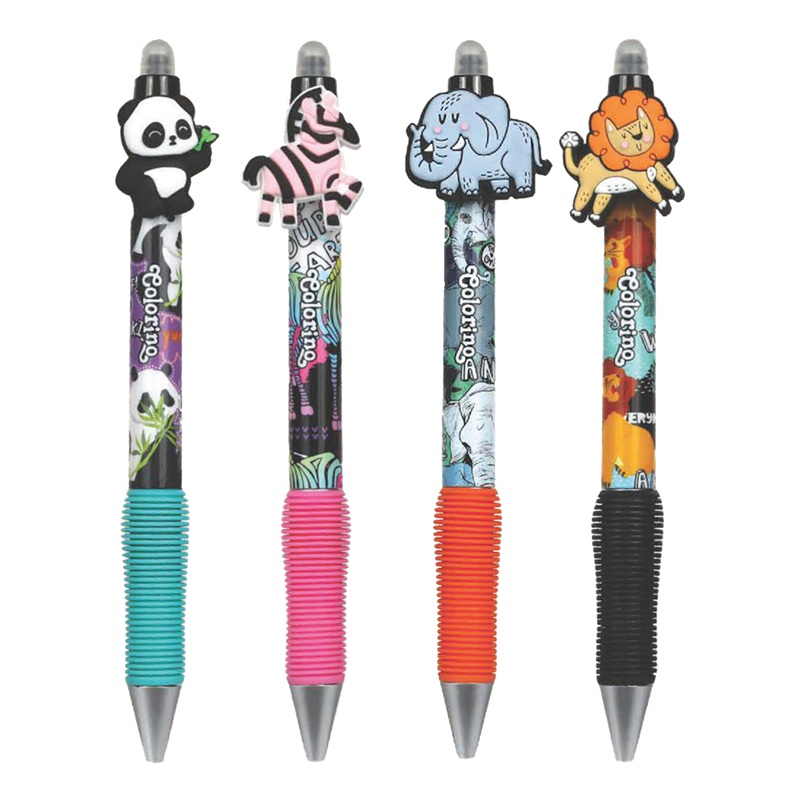 COLORINO gelové gumovací pero, 4ks Safari