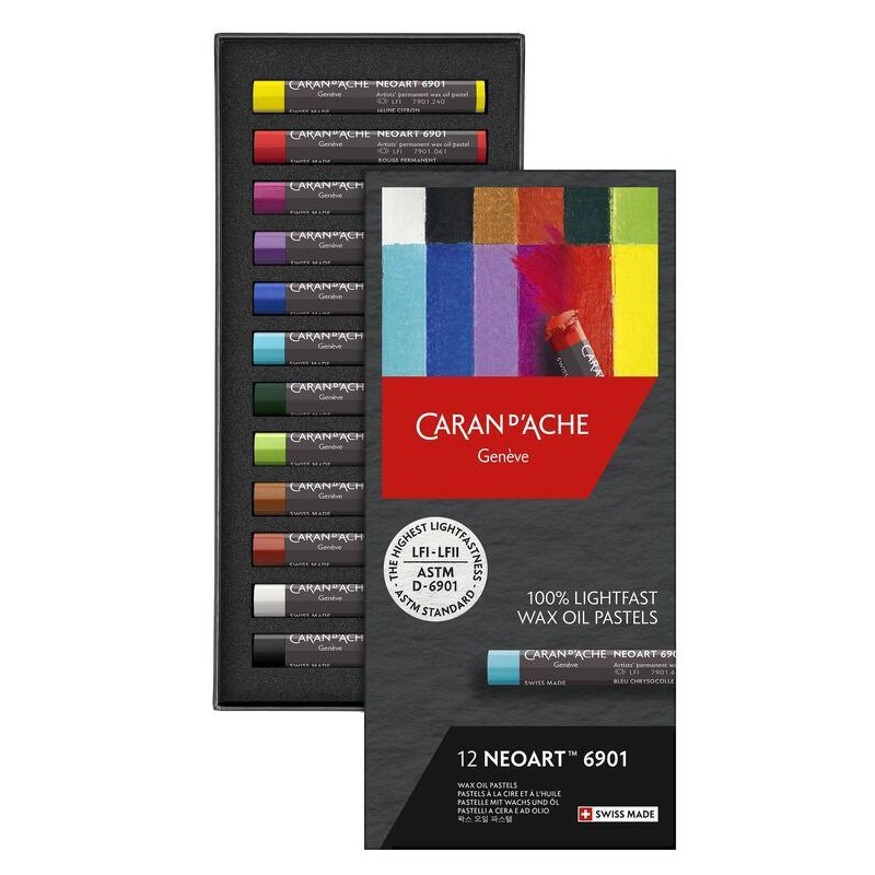 CARAN D'ACHE Voskové olejové pastely Neoart CARAN D'ACHE, 12ks