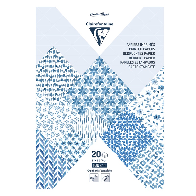 Barevné papíry CLAIREFONTAINE Origami Shibory, A4, 160g, 20 listů