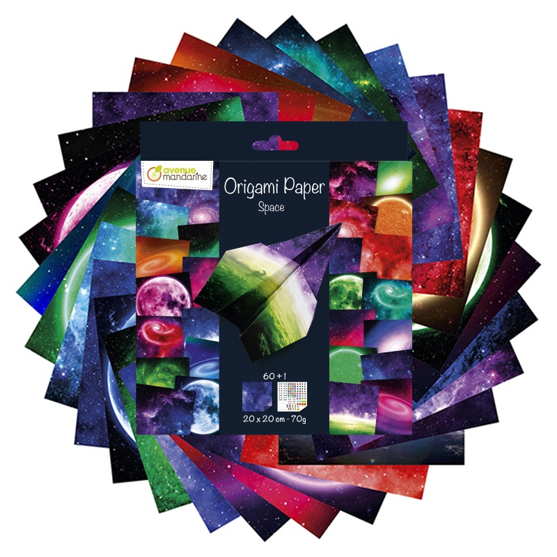 Barevné papíry AVENUE MANDARINE Origami Space, 20x20cm, 70g, 60 listů