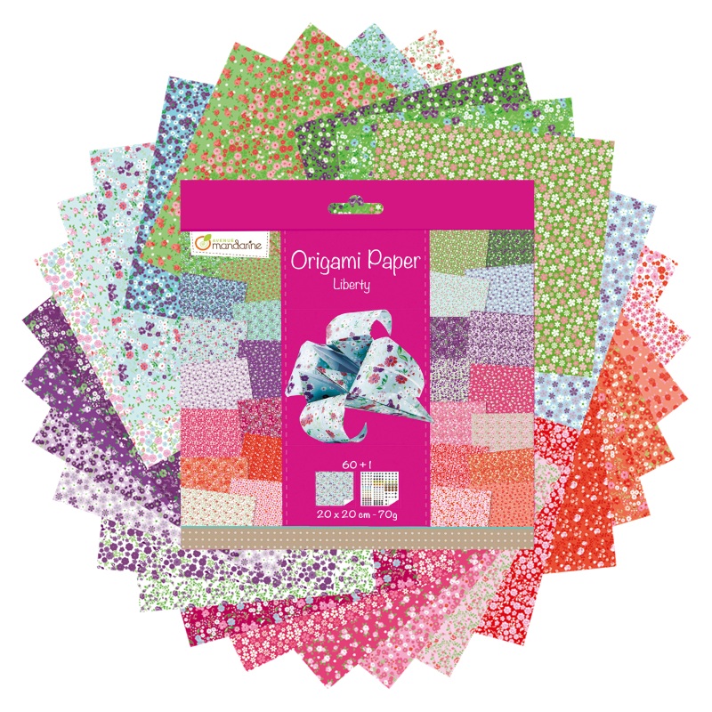 Barevné papíry AVENUE MANDARINE Origami Liberty, 20x20cm, 70g, 60 listů