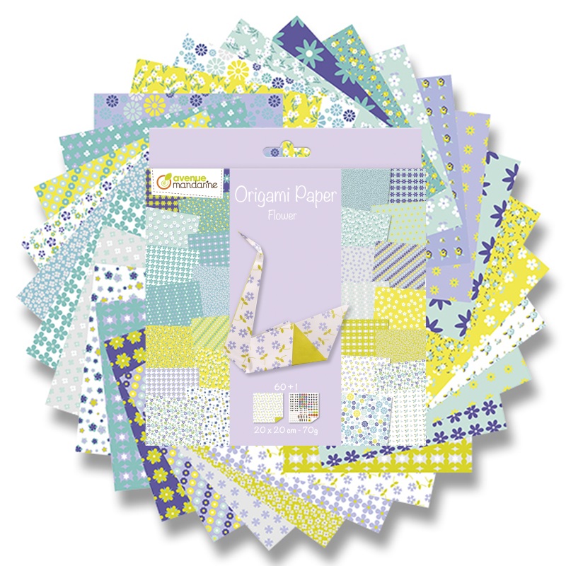 Barevné papíry AVENUE MANDARINE Origami Flower, 20x20cm, 70g, 60 listů