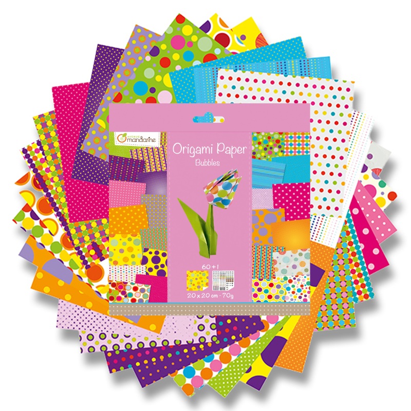 Barevné papíry AVENUE MANDARINE Origami Bubbles, 20x20cm, 70g, 60 listů