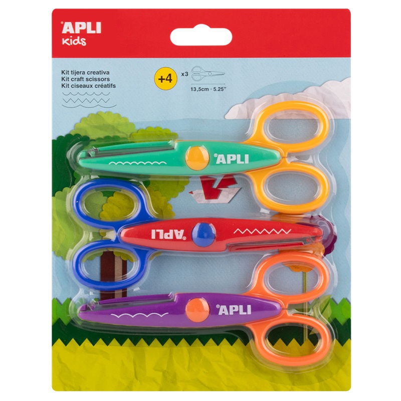 Kreativní nůžky APLI 13,5cm sada 3ks