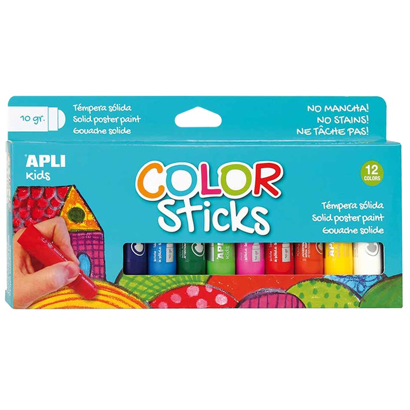 APLI vysouvací barvy v tyčince, 12ks