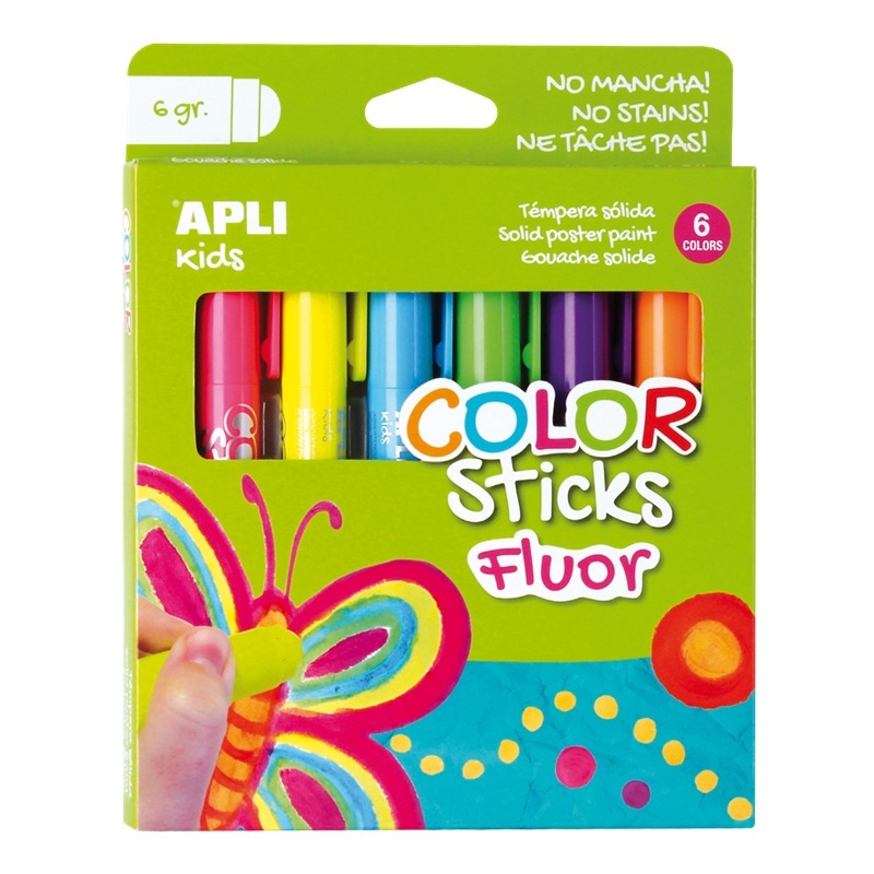APLI vysouvací barvy v peru, 6ks Neon