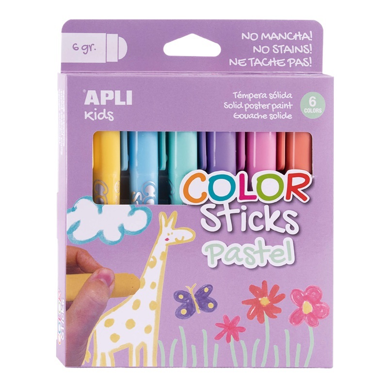 APLI vysouvací barvy v peru, 6ks Pastel