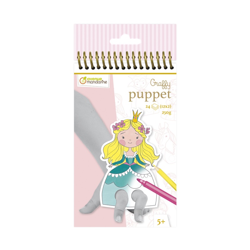 Prstové loutky AVENUE MANDARINE k vymalování, Princezny