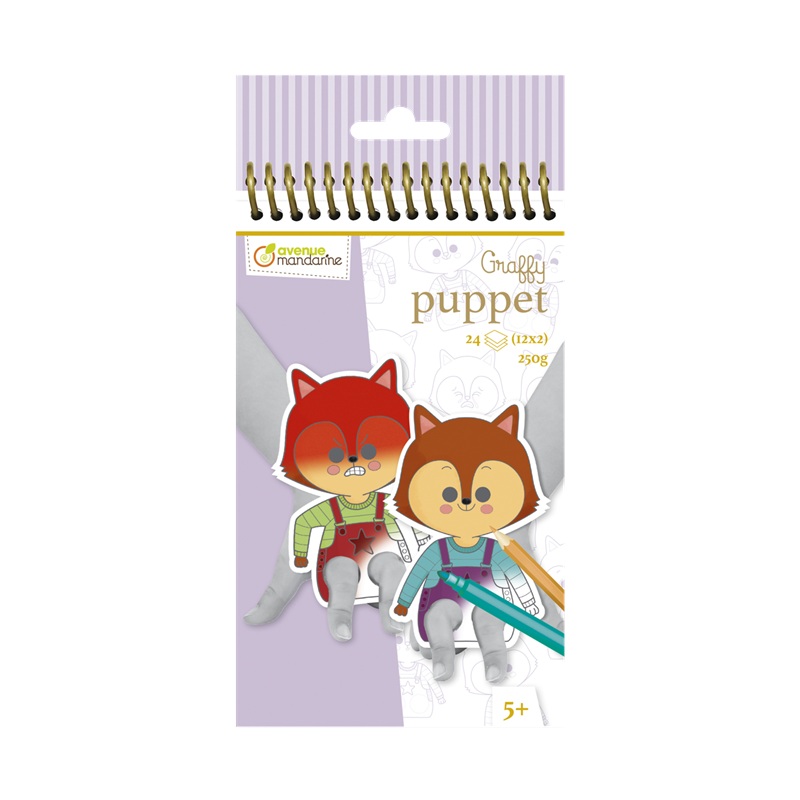 Prstové loutky AVENUE MANDARINE k vymalování, Emoce