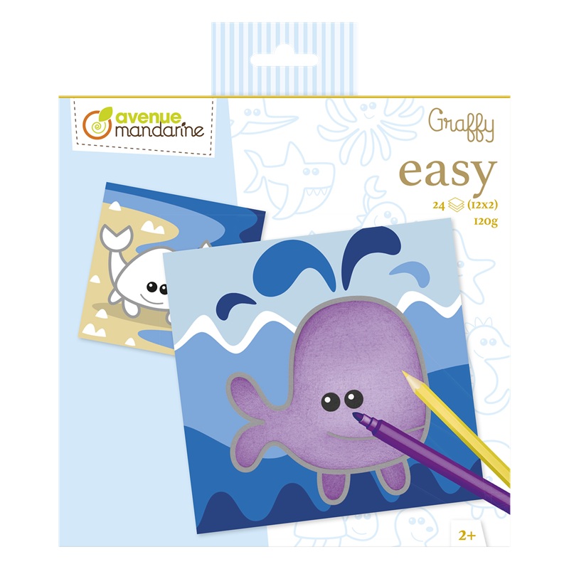 Omalovánky AVENUE MANDARINE Easy, Mořská zvířátka