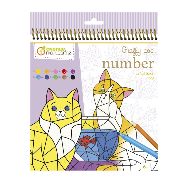 Omalovánky AVENUE MANDARINE podle čísel, Kočičky
