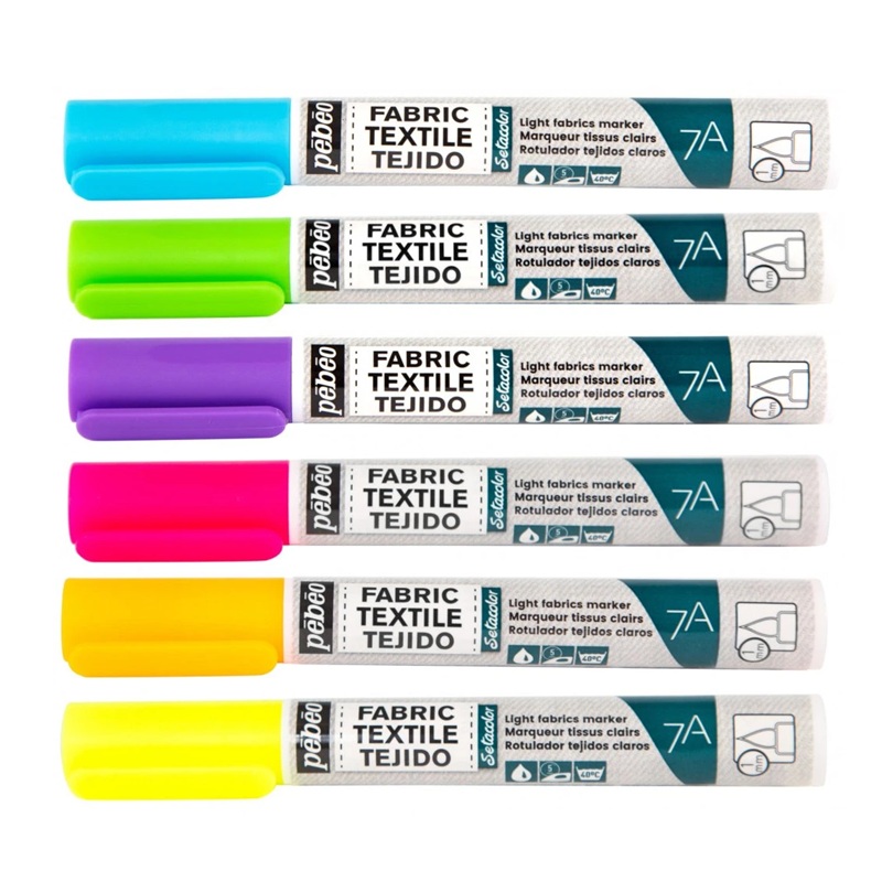 PEBEO Light Fabric na textil 7A Brush 1mm, 6ks Fluorescent