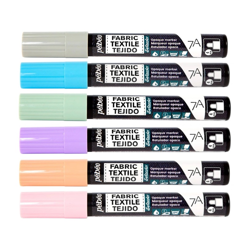 PEBEO Opaque na textil 7A 4mm, 6ks Pastel