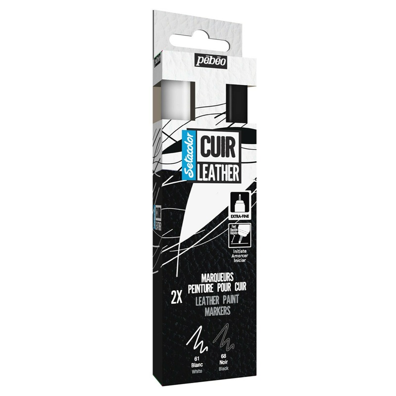 PEBEO Leather na kůži 0,7mm, 2ks Black & White
