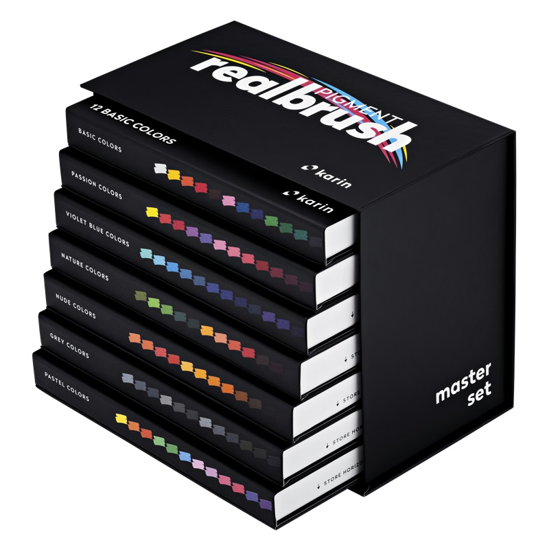 Akrylové fixy KARIN RealBrush Pigment, 84ks MASTER Set