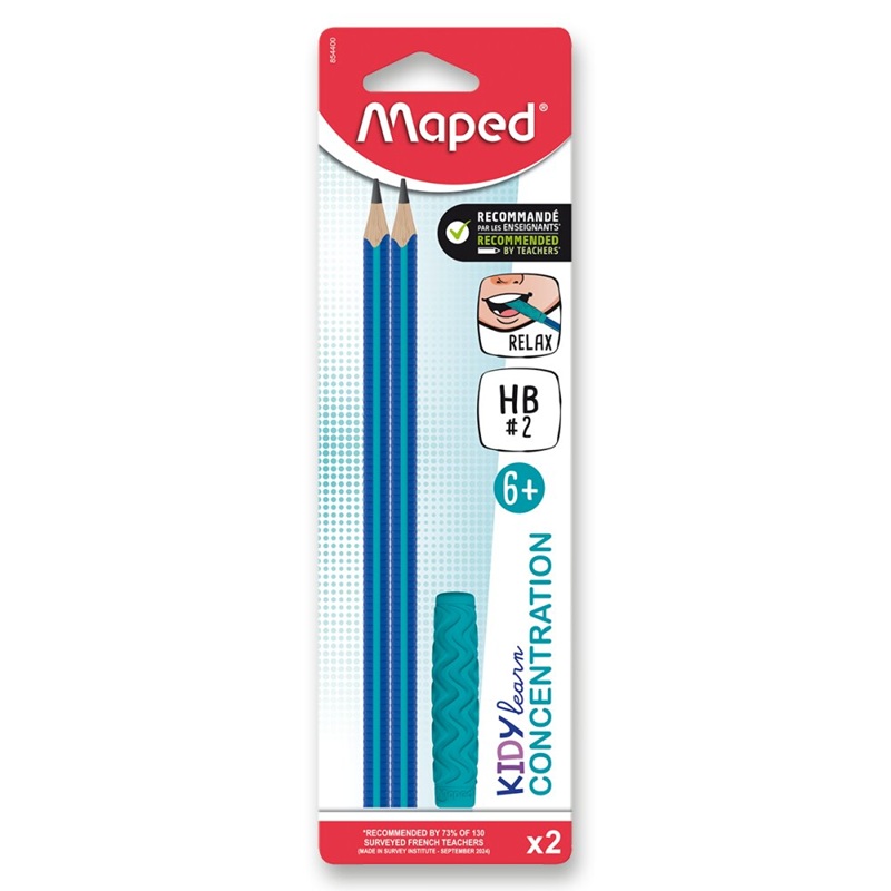 Tužky MAPED Kidy Learn Concentration, 2ks + kousací guma