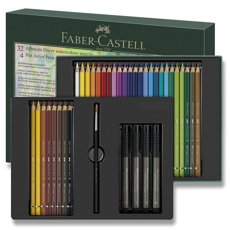 FABER-CASTELL akvarelové pastelky ALBRECHT DURER, 32ks + 5ks příslušenství