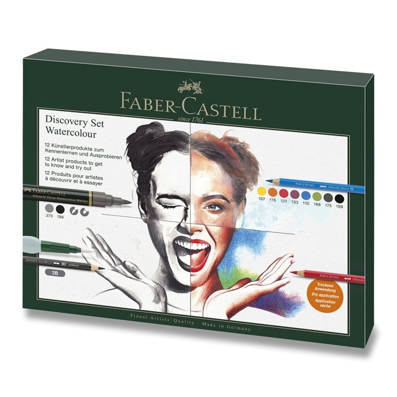 FABER-CASTELL Discovery Set akvarelové techniky, 12ks