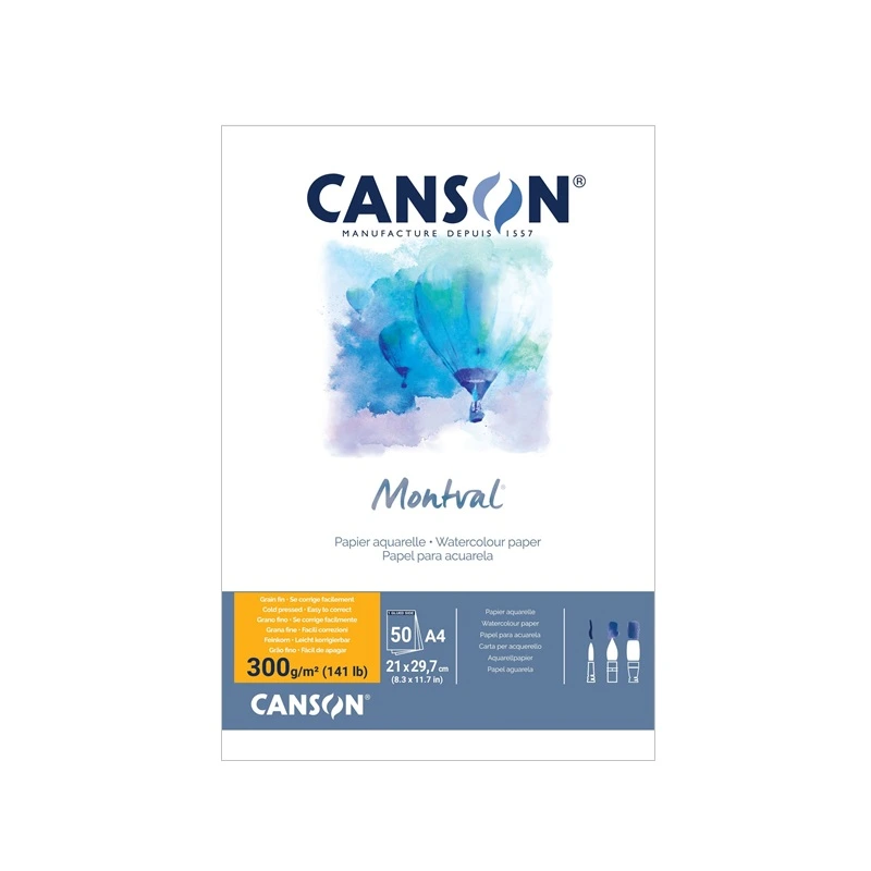 Blok CANSON Montval Aquarelle A4, 50 listů 300 g