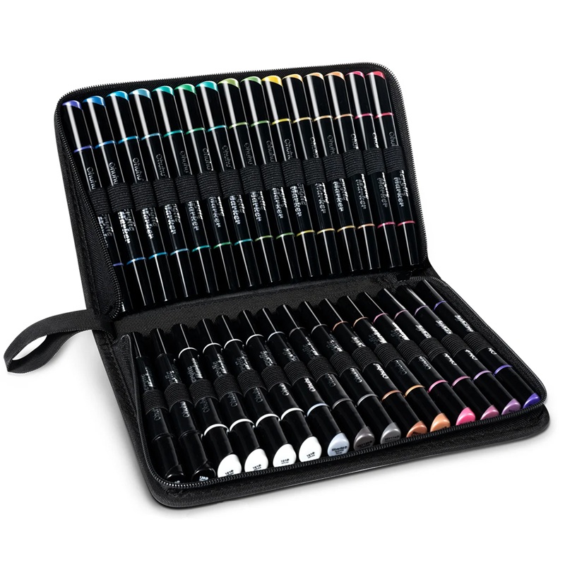 Akrylové fixy OHUHU Acrylic, 30ks metalické v penále