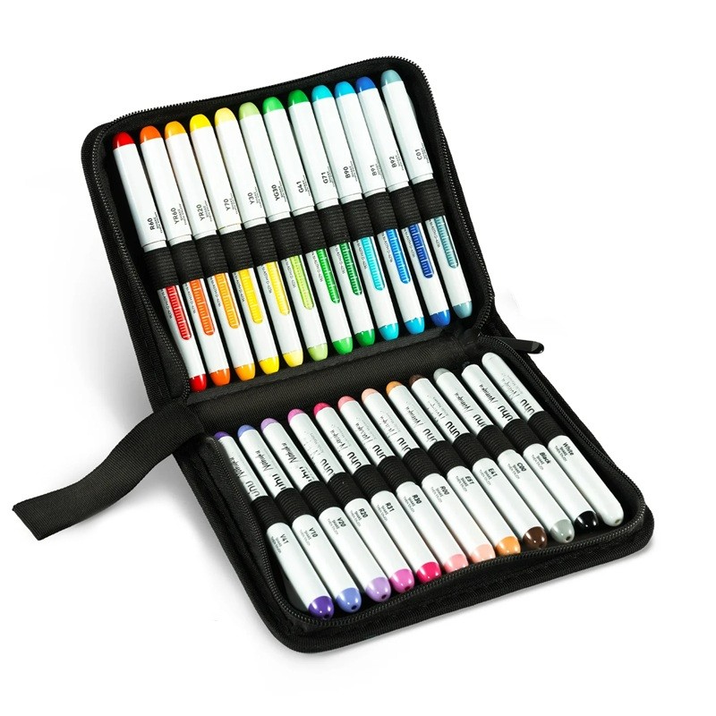 Akrylové fixy OHUHU Acrylic Direct Ink, 24ks základní v penále