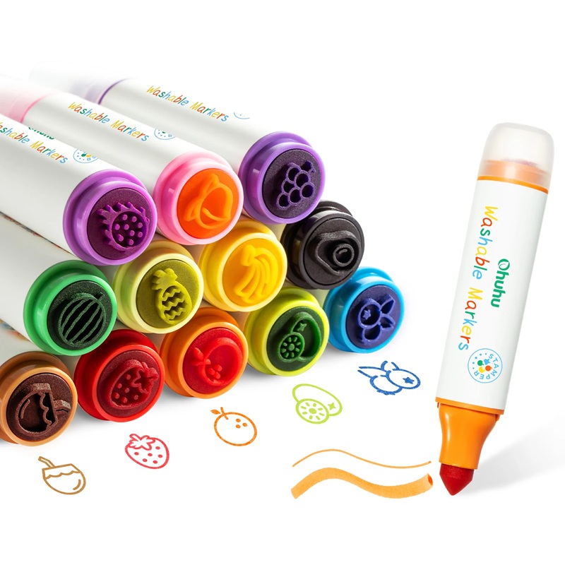 Razítkovací fixy OHUHU Stamp, 12ks v penále