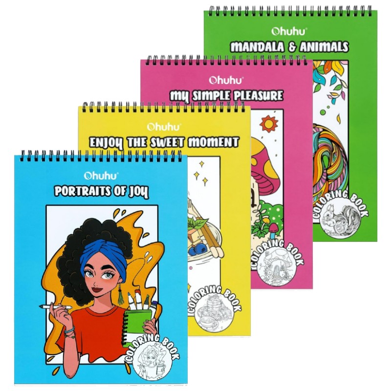 Omalovánky OHUHU Coloring Book A4, 80 listů