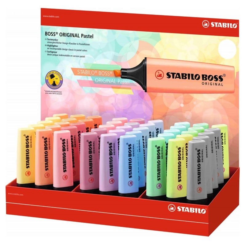 Zvýrazňovač STABILO BOSS ORIGINAL, pastel 45ks ve stojánku