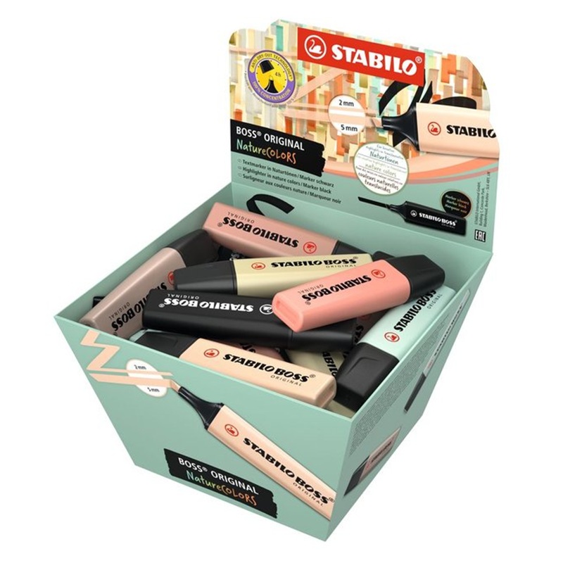 Zvýrazňovač STABILO BOSS ORIGINAL, nature 30ks ve stojánku