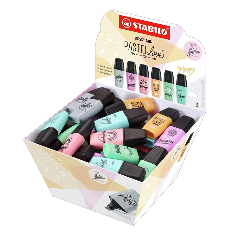 Zvýrazňovač STABILO BOSS MINI, pastel 50ks ve stojánku