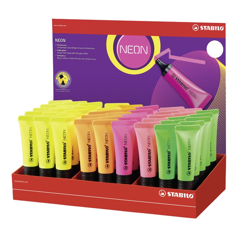 Zvýrazňovač STABILO NEON, 45ks ve stojánku